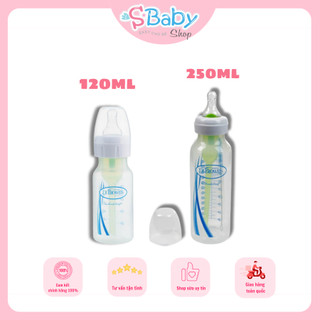 Bình sữa dr.brown's cổ hẹp 120ml và 250ml nhựa pp options plus.