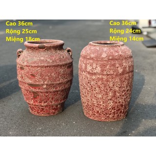 BÌNH MEN SÔI ATLANTIC ĐỎ TRANG TRÍ DECOR CẮM HOA