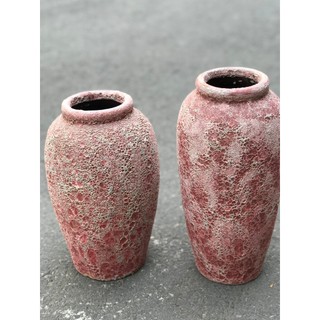 BÌNH MEN SÔI ATLANTIC ĐỎ TRANG TRÍ DECOR CẮM HOA
