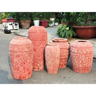 Bình men sôi atlantic đỏ trang trí decor cắm hoa