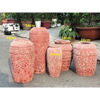 BÌNH MEN SÔI ATLANTIC ĐỎ TRANG TRÍ DECOR CẮM HOA