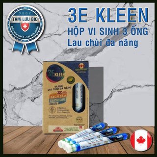 Sản phẩm vi sinh lau chùi đa năng 3E KLEEN xuất xứ Canada - Hộp 3 ống tinh chất