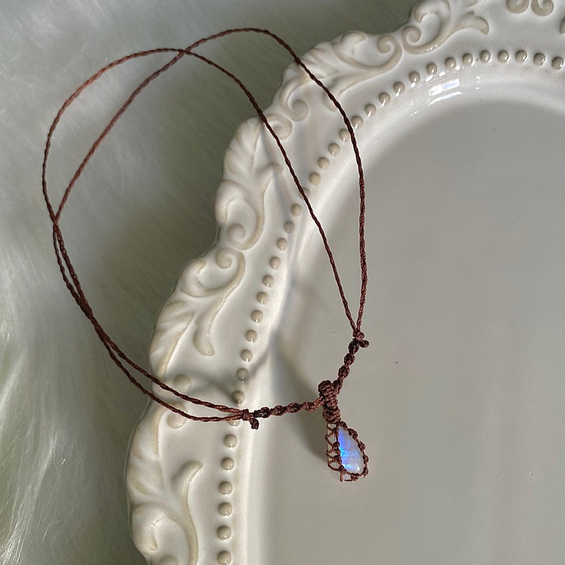 Vòng cổ đá thô Moonstone - Đá Mặt Trăng