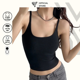 Áo ba lỗ nữ 2 dây nhỏ dáng dài GenY ôm body tôn dáng chất vải gân lụa mềm mại co giãn 2D01