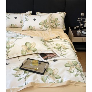 Set 4 món chăn hè phi lụa thái hoa lá mẫu new 2024. mã 03- tokyo.bedding