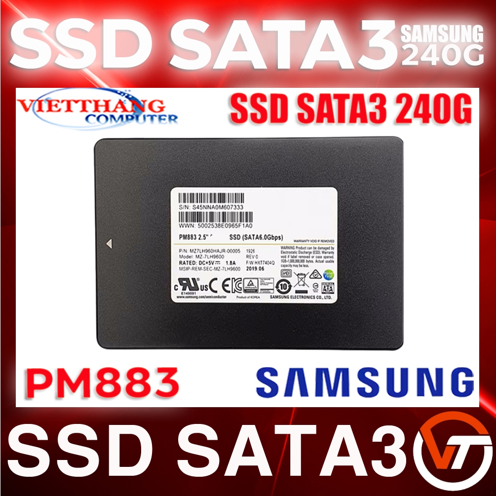 Ổ cứng SSD Samsung 240G PM883 2.5-Inch SATA 3 - Dòng SSD Enterprise chuyên Sever bền bỉ New 100%