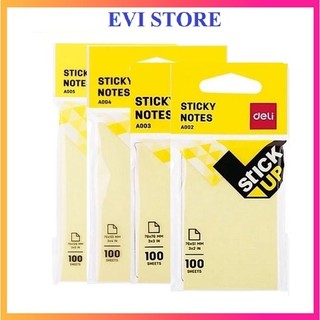 Giấy nhớ deli 00252 / 00352 / 00452 / 00552 - giấy note vàng bám dính a002 / a003 / a004 / a005