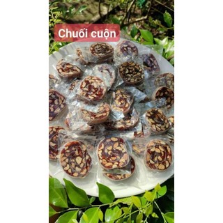 Kẹo chuối cuộn bánh tráng / chuối cuộn đậu phộng + gừng