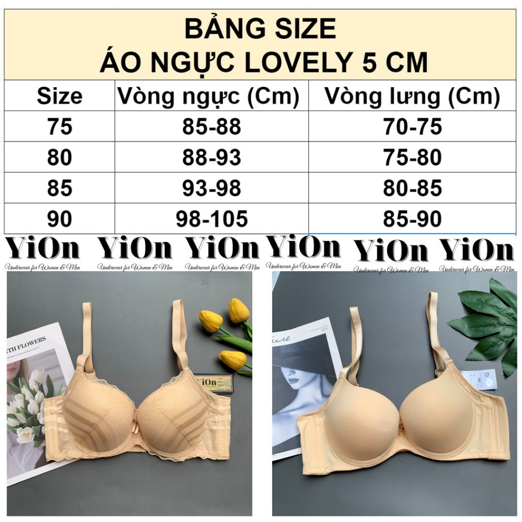 Áo ngực Lovely đệm dày 5 cm bản lưng to 4 móc chuyên dụng mặc áo dày váy cưới L1126 YiOn Underwear