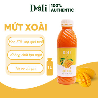 Mứt xoài Déli - 1 lít - thịt quả tự nhiên, chuyên dùng pha chế trà trái cây, sinh tố