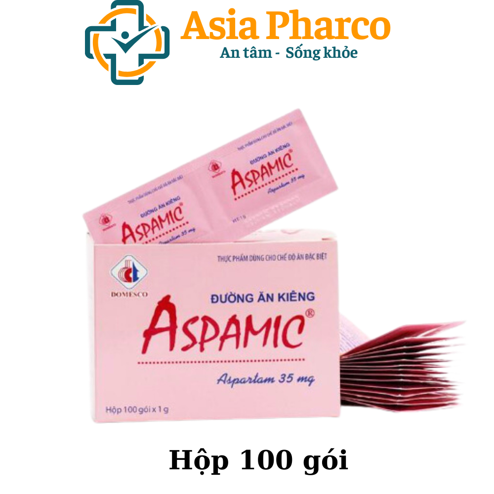 Đường ăn kiêng Aspamic Domesco Hộp 100 gói