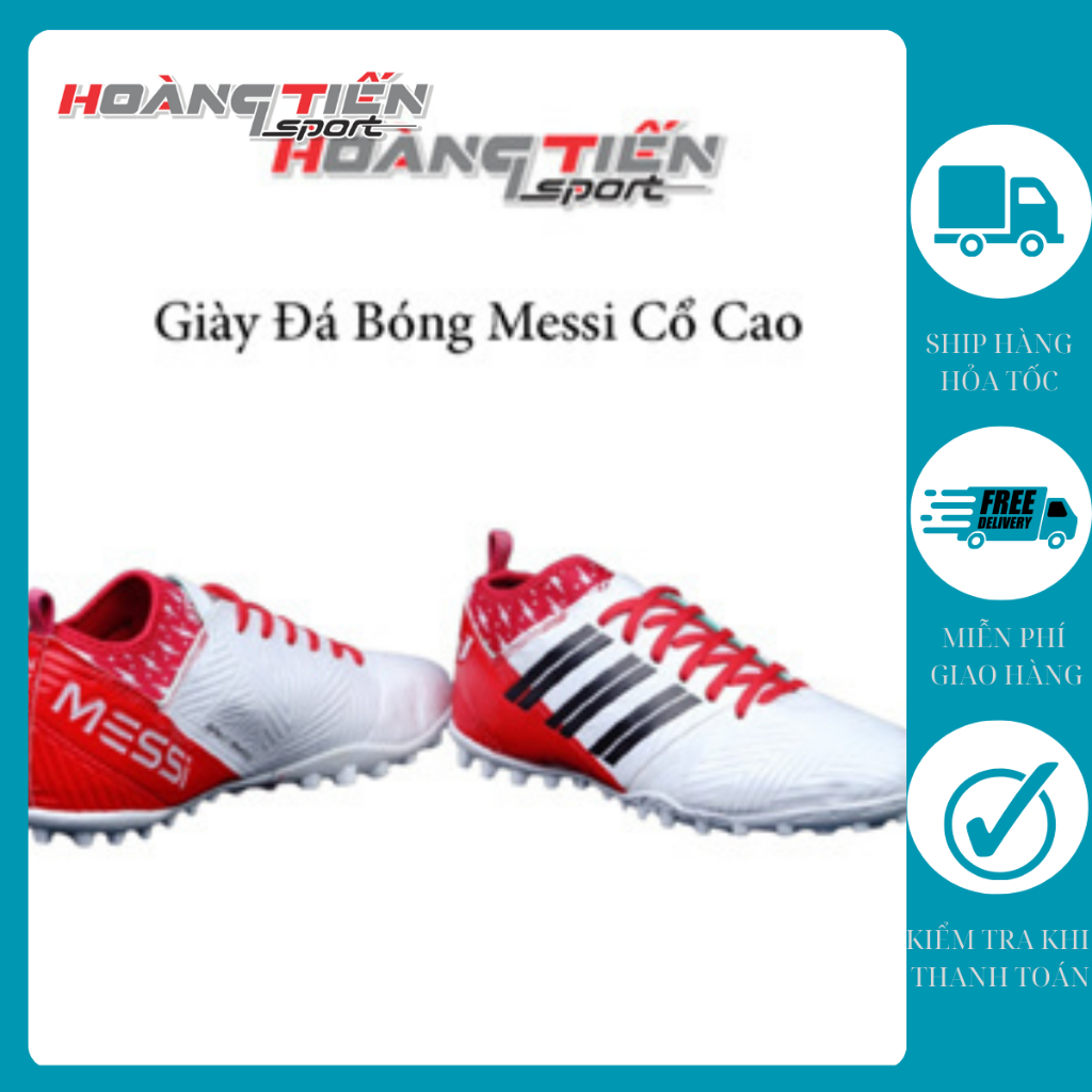Giày Đá Bóng Cổ Cao Messi trắng