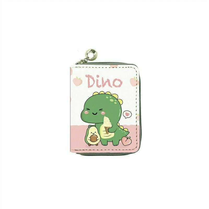 Bóp Ví Cầm Tay Ví Đựng Thẻ Khóa Kéo Nữ Hình Thú Khủng Long Siêu Cute Cho Bạn Gái