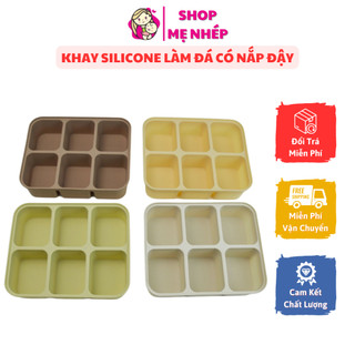 Khay silicone làm đá có nắp đậy tiện dụng