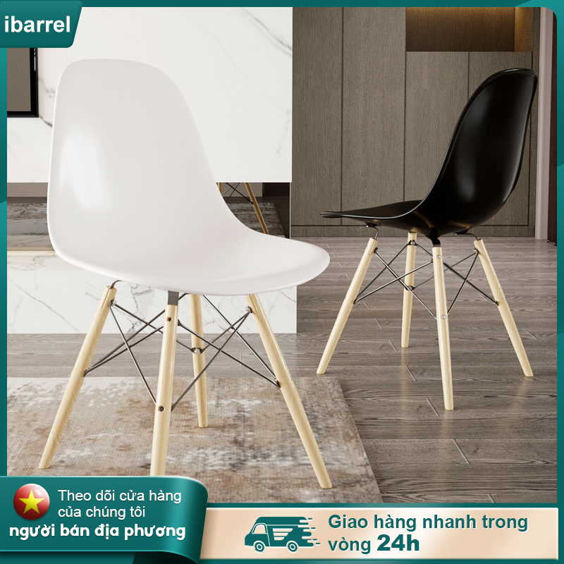 Ghế EAMES Chân Gỗ SỒI Dành Cho Phòng ĂN Phòng KHÁCH Cafe Văn Phòng Học tập