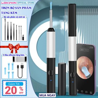 Bộ dụng cụ lấy ráy tai Lokykin có Camera phiên bản 2024- siêu nét, dễ kết nối,có đèn bảo vệ an toàn cho gia đình