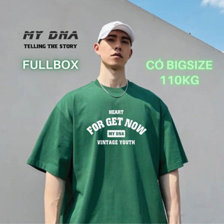 Áo phông thun tay lỡ local brand màu xanh lá đậm form rộng unisex cotton basic cặp đôi nam nữ bigsize MY DNA  2024