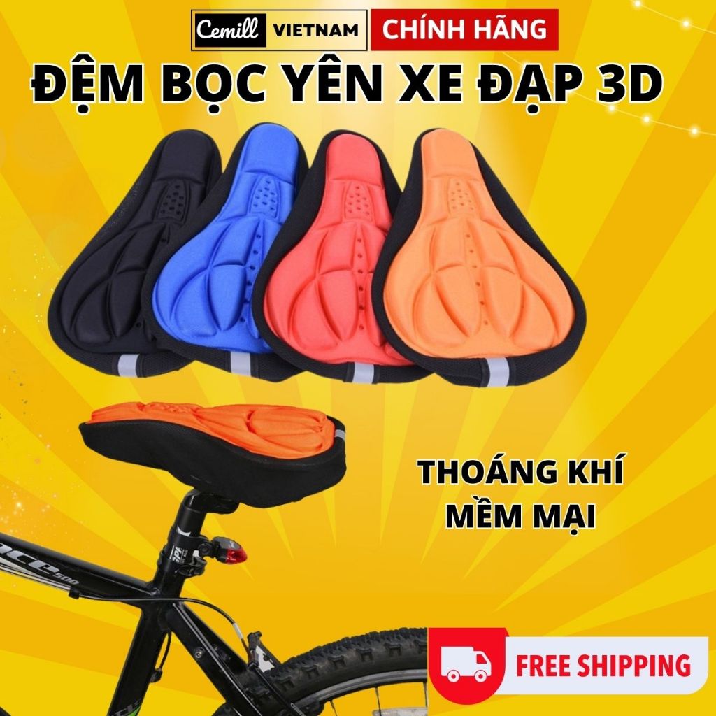 Bọc Yên Xe Đạp - Đệm Bọc Yên Xe Đạp - Thoáng Khí - Mềm Mại - Dễ Chịu - Xe Đạp Thể Thao - Chính Hãng Cemill