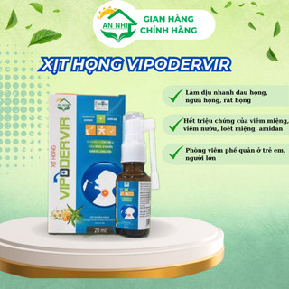 Xịt họng vipodervir 20ml - giảm ho, đau rát họng, ngứa họng