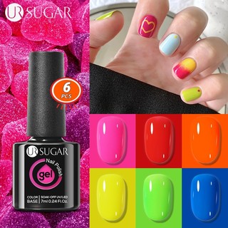 Ur sugar sơn gel set 6 lọ sơn móng tay gel uv màu đỏ vàng xanh lấp lánh sơn móng tay gel set 7ml