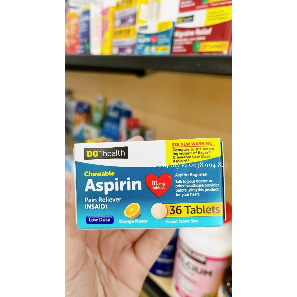 [HÀNG MỸ] Viên uống Aspirin của Mỹ Hộp 36 viên