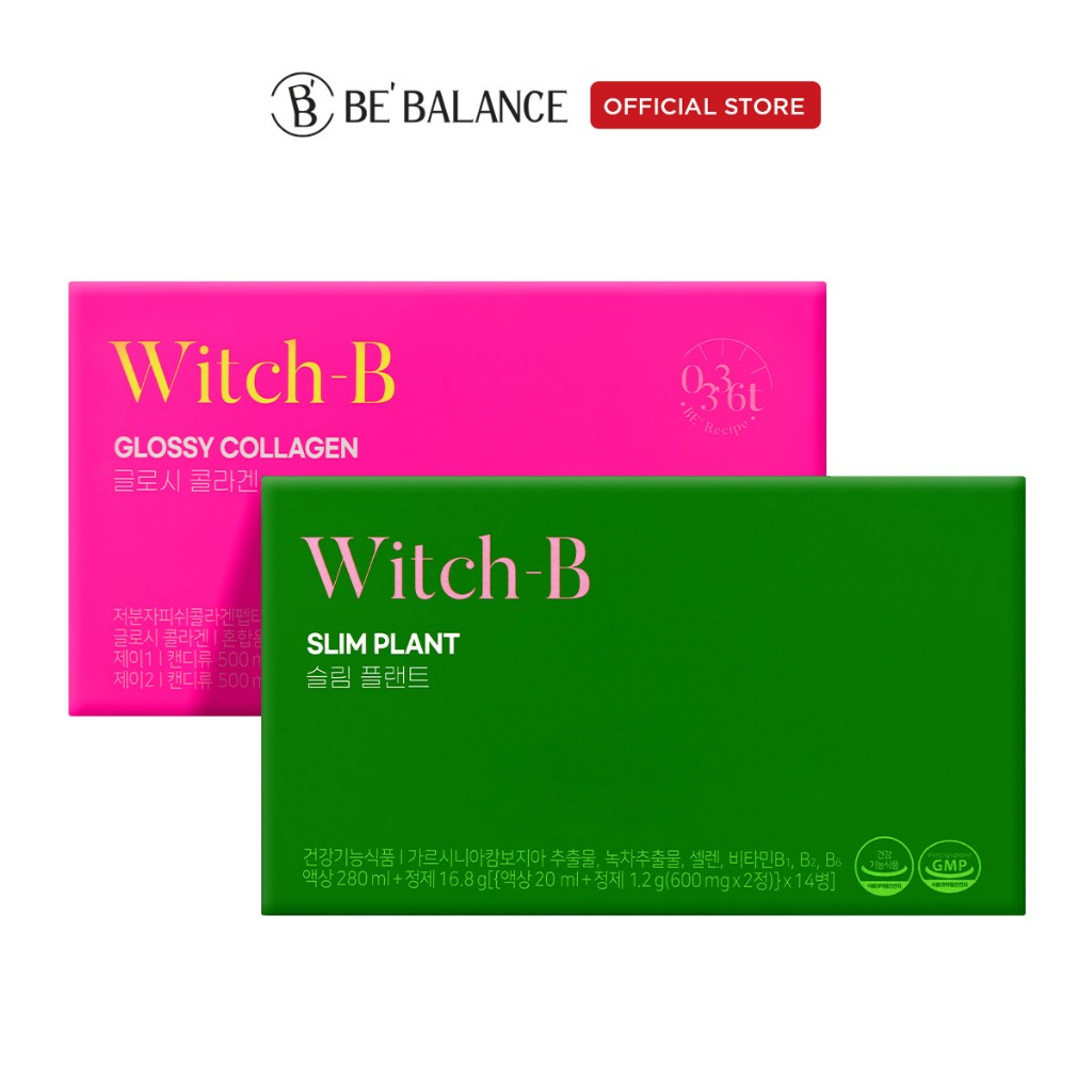 Nước Uống Collagen Be'Balance WITCH-B giúp Chống Lão Hoá Trắng Da Bổ Sung Sức Khỏe và Giảm Cân Detox 1 hộp/ 14 ống