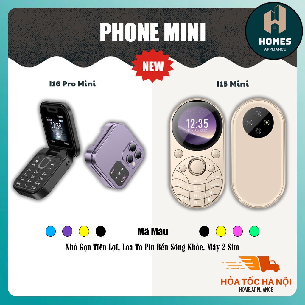 Điện Thoại i16 Pro Mini - i15 Mini Mới Nhất 2024 | Điện Thoại Giá Rẻ 2 Sim - 2 Sóng Phù Hợp Cho Con Nhỏ,Nhỏ Gọn Tiện Lợi