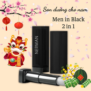 Son dưỡng môi nam nerman black 2 in 1 4g son dưỡng ẩm màu sắc tự nhiên ngừa thâm môi cải thiện tình trạng khô nứt nẻ môi