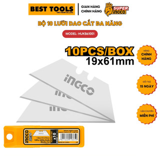 Bộ 10 lưỡi dao dự phòng INGCO HUKB61001 61X19mm (dùng cho dao rọc giấy cao cấp INGCO HUK6128)