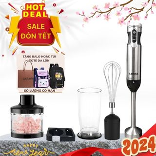 Bộ Sản Phẩm Máy Xay Cầm Tay 5 In 1 Đa Chức Năng Tiện Dụng LOHAS LS-328, Máy Làm Sinh Tố, Đánh Kem, Đánh Trứng