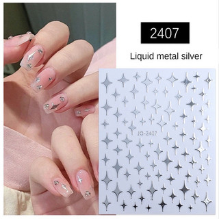 Sticker Dán Móng Ánh Sao Bạc-Sticker Lụa