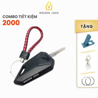 Phôi chìa khóa gập Honda MSX + Móc khóa dạng dây đỏ đen