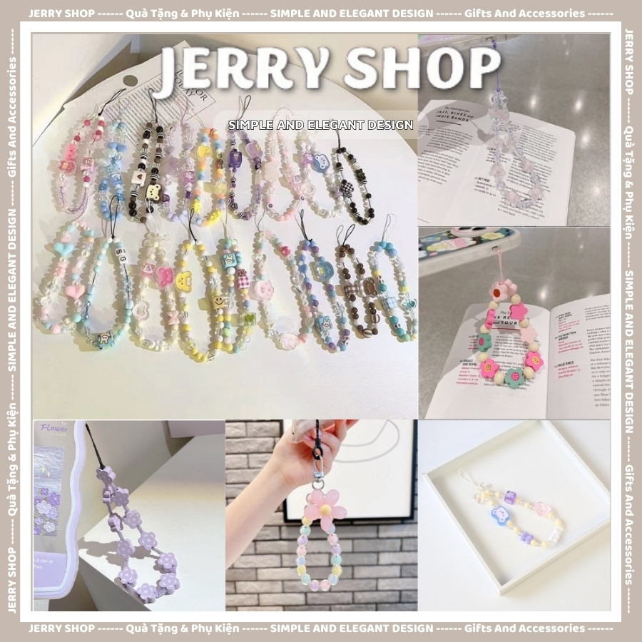 Dây đeo phụ kiện điện thoại charm strap hạt chuỗi nhiều mẫu dễ thương xinh xắn móc treo điện thoại·tai nghe - Jerry shop