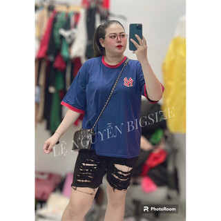 ( BIGSIZE TỚI 100kg ) ÁO VIỀN CHỮ NY DÁNG RỘNG GIẤU QUẦN