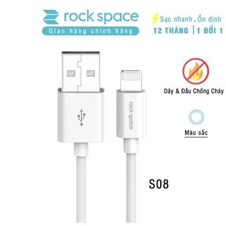 Dây Cáp sạc nhanh Rockspace S08 độ dài 1m sạc nhanh ổn định, không nóng máy - Hàng chính hãng bảo hành 12 tháng