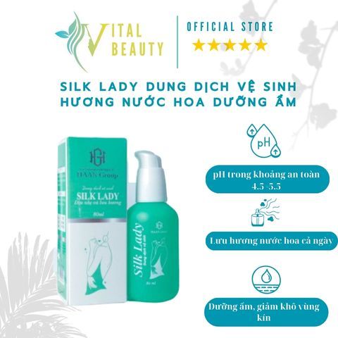 100% THIÊN NHIÊN DUNG DỊCH VỆ SINH PHỤ NỮ SILK LADY 80ML hương nước hoa