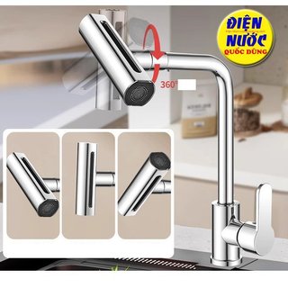 Vòi Rửa Chén Nóng Lạnh Inox/ vòi chén rút nóng lạnh/ vòi chén xoay nóng lạnh