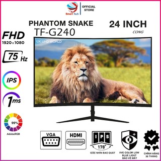 Màn hình máy tính PC 24inch mặt cong Phantom Snake tràn viền  IPS - Full HD - 75Hz - mới fullbox 100%