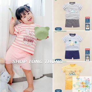 Bộ Uala rogo Petit mềm mịn cao cấp thấm hút tốt cộc tay họa tiết bé trai bé gái 2231 2221 2283