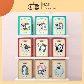 Bộ bài tây 52 lá in hình chó mèo quàng thượng biểu cảm dễ thương, ngộ nghĩnh - Ráp