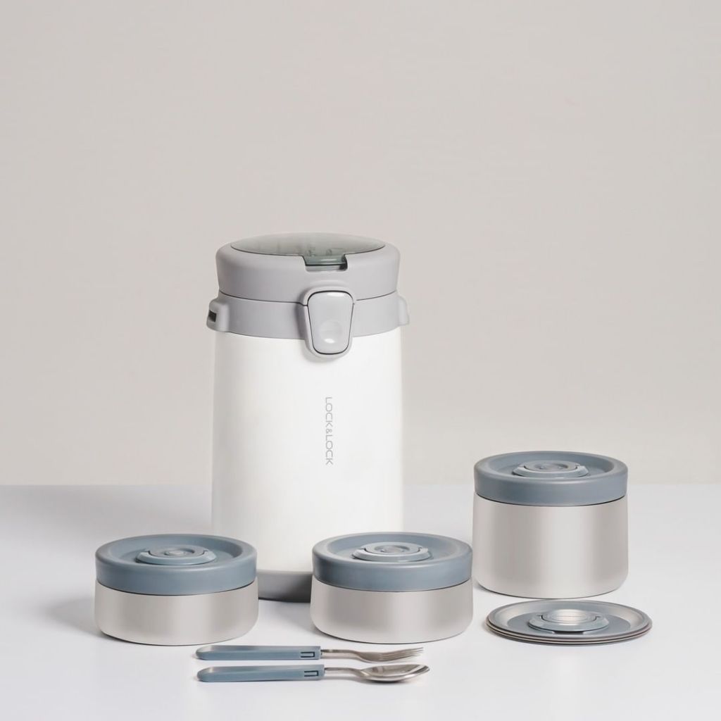 Bộ hộp cơm giữ nhiệt LocknLock 2L LHC8039 có túi, Hàng chính hãng, kèm muỗng nĩa gấp gọn - JoyMall | BigBuy360 - bigbuy360.vn