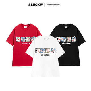 Áo phông rộng nam nữ in Xì Dzách 4lucky 6080 - tay lỡ form rộng oversize streetwear