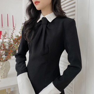 Váy cổ cà vạt đen 549