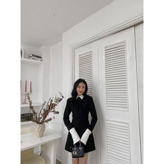 Váy cổ cà vạt đen 549