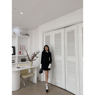 Váy cổ cà vạt đen 549