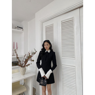 Váy cổ cà vạt đen 549