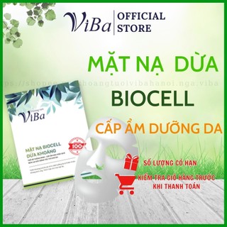 Mặt nạ dừa biocell với Khoáng tươi Viba lên men tự nhiên cấp ẩm ngừa mụn sáng da trẻ hóa da Viba 