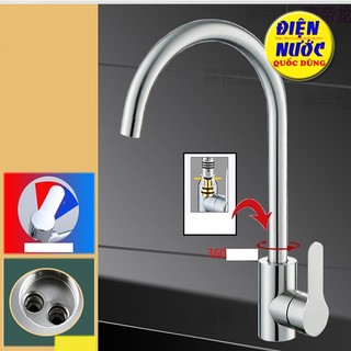Vòi Rửa Chén Nóng Lạnh Inox/ vòi chén rút nóng lạnh/ vòi chén xoay nóng lạnh