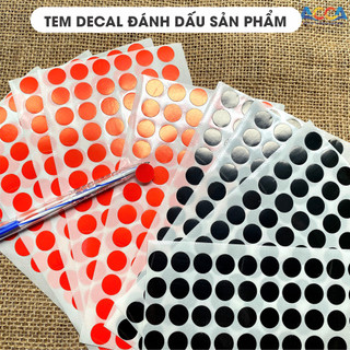 Decal dán đánh dấu sản phẩm, decal tròn phân loại hàng lỗi, khuyến mại, size màu.. Decal chấm bi, tem dán tròn