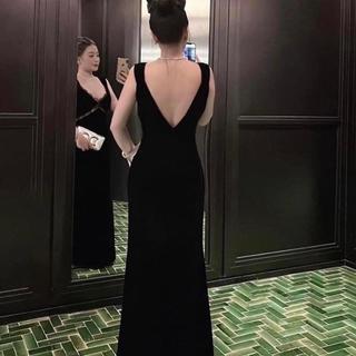 Váy 2 Dây Nhung Phối Ren Đuôi Cá (Kèm Mút)
